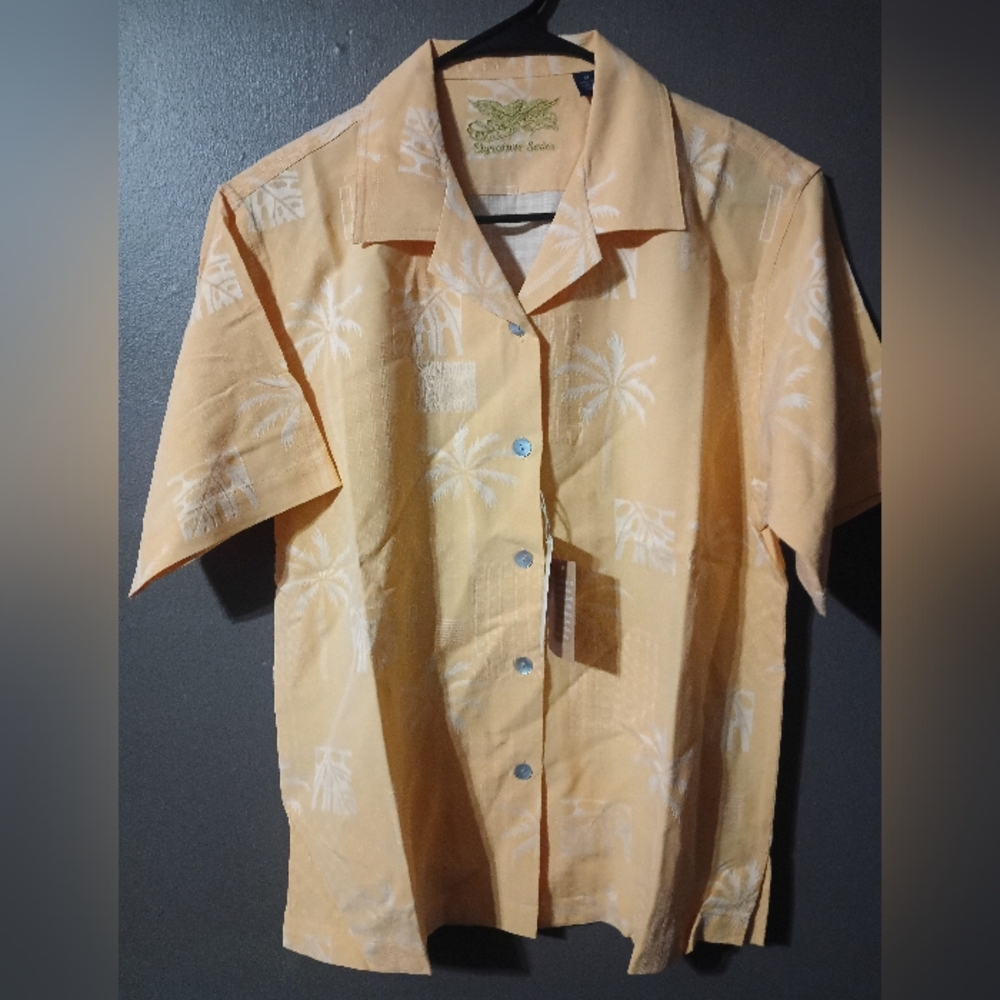 Eagle Dry Good's Orange Casual Button Down Shirt with Camp Collar